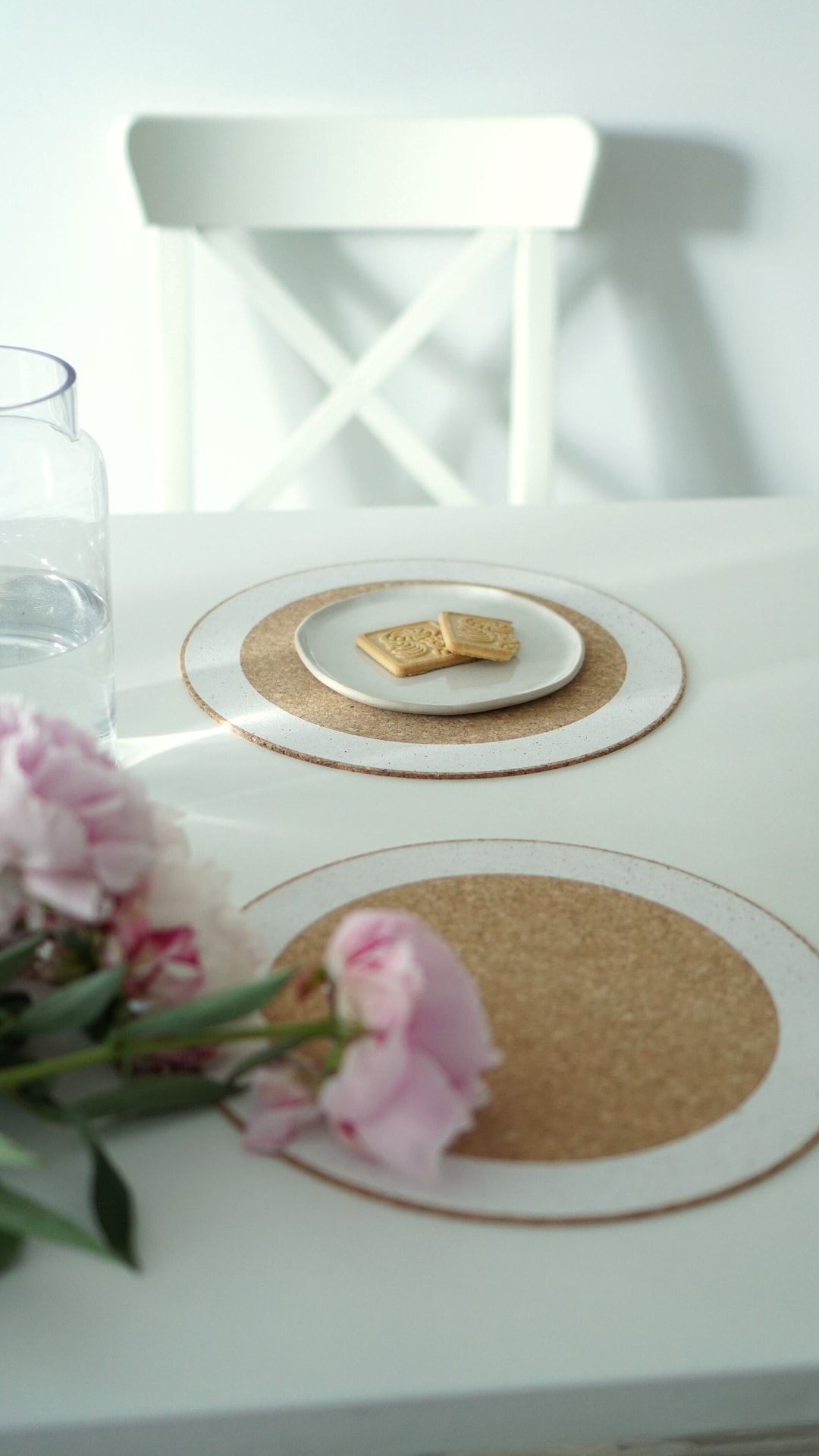 Natural Cork Round Table Placemats Stylish Sustainable Eco Etsy