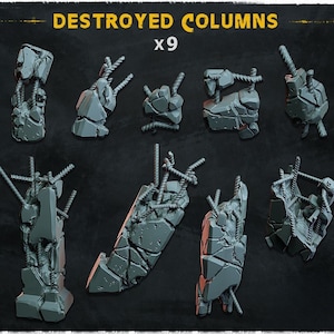 Elementos del paisaje de columnas en ruinas | Base de 32 mm | Mesa | Diorama | Juegos de guerra | juego de rol | Fantasía | Ciencia ficción | Zabavka