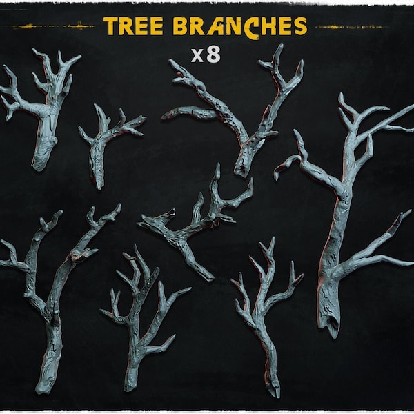 Tree branches landscape elements | 32mm Basing | Tabletop | Diorama | Wargaming | RPG | Fantasy | Sci Fi | Zabavka