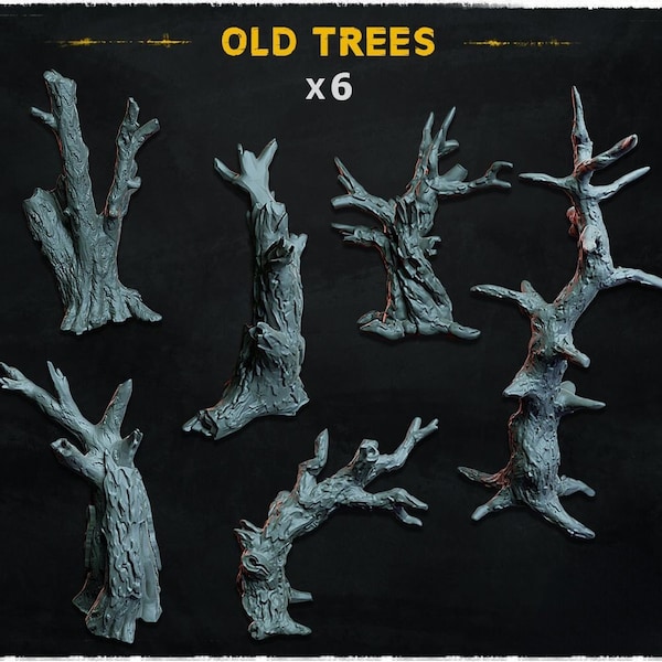 Old trees landscape elements | 32mm Basing | Tabletop | Diorama | Wargaming | RPG | Fantasy | Sci Fi | Zabavka