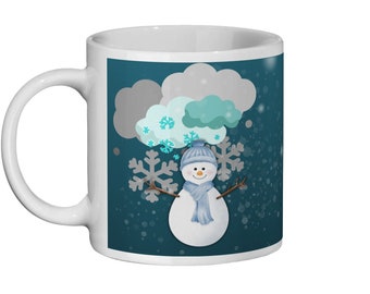 Fallende Schnee Glück 11 Unze Keramikbecher