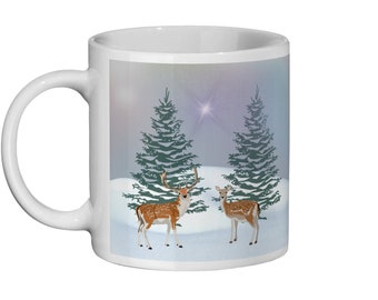 Winter Deer 11 Unzen Keramikbecher
