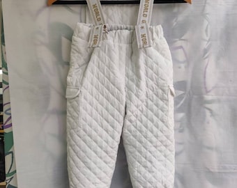 Snow pants for girls white gold