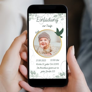 Digital invitation for baptism, customizable, thank you, souvenir cards with photo, cards for baptism