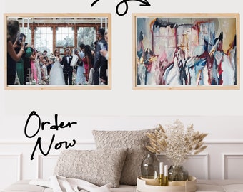Benutzerdefinierte abstrakte Malerei von Fotografie / personalisierte Kunst / Hochzeitstag / Jahrestagsgeschenk / moderne Kunst