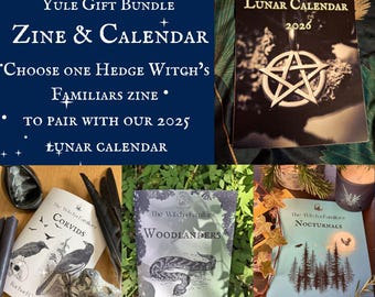 Oferta especial: un fanzine de familiares de brujas y un calendario lunar.