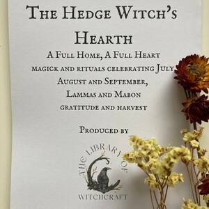 May include: The Hedge Witch's Hearth book cover features a black raven illustration with the text "The Library of Witchcraft" and "Rachael Coats". The cover is white with black text and a floral design.