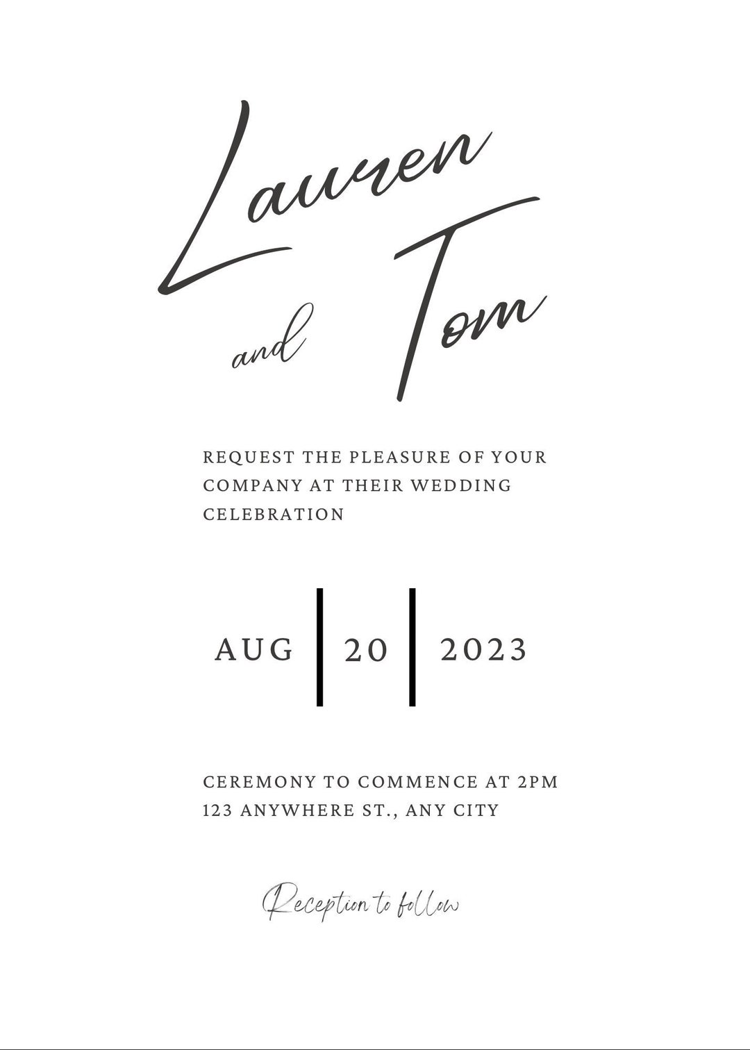 Minimalist Wedding Invitation Digital Download Etsy