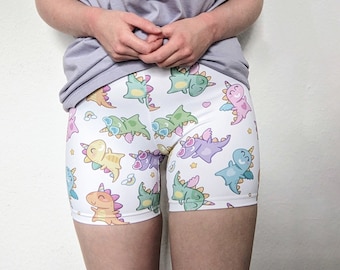 Kawaii Unicorn Dino Age Regression Cycle Shorts Agere Dinosaur Unicorn Rainbow Shorts