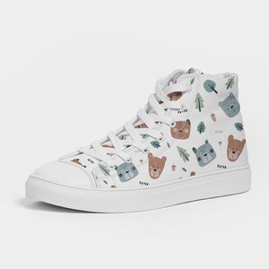 Baby Bear Age Regression High Top Canvas Shoes Little Bear Woodland Littlespace Shoes