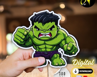 Hulk png clipart, cute hulk image, super hero, little hulk,  instant download