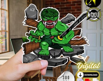 Chibi Hulk Clipart Digital Download -  Hulk Superhero Character Art for Crafts
