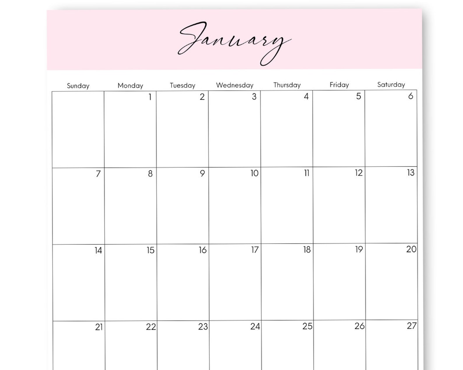 Digital 2024 Calendar 12month Printable Calendar She Has Self Love Etsy