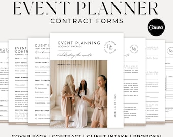 Event Planner Contract Template Package, Wedding Planner Agreement, Client Forms, Editable Event Planner Documents