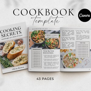 Digital Cookbook Template | Editable Recipe Book Template | Printable Recipe ebook | Editable Ebook | Recipe Ebook | Canva Templates