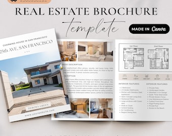 Real Estate Brochure, Real Estate Flyer Canva Template, Luxury Listing Brochure, 4 Pages Bifold Template, Property Brochure, For Sale Flyer