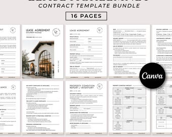 Editable Rental Agreement Template | Lease Contract Forms for Landlords, Canva