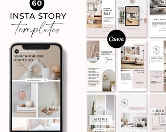 Interior designer Instagram Story Templates, 60 Instagram Stories, Social Media Manager Posts, Marketing Templates, Instagram Engagement