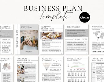 Small Business Plan Template, Editable Business Planner, Canva Template Printable, Business Plan Workbook, Start Up Business Plan, Analysis