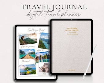 Digital Travel Planner, Goodnotes Travel Journal, iPad Travel Planner, Vacation Planner, Trip Itinerary Planner, Holiday Planner, Check List