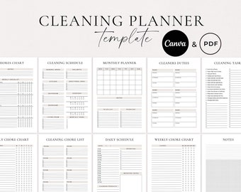 Cleaning Planner Template, Cleaning Checklist, Cleaning Schedule, Weekly House Chores, Adhd Clean Home, Monthly, Household Planner Printable