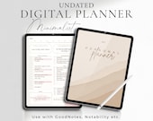 Undated Digital Planner iPad GoodNotes Printable Daily Weekly Monthly Minimal Organizer