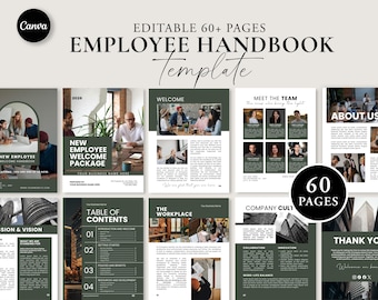Employee Handbook Template, Training Manual, Welcome Packet, Employee Onboarding Guide, HR New Hire