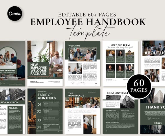 Employee Handbook Template, Training Manual, Welcome Packet, Employee Onboarding Guide, HR New Hire