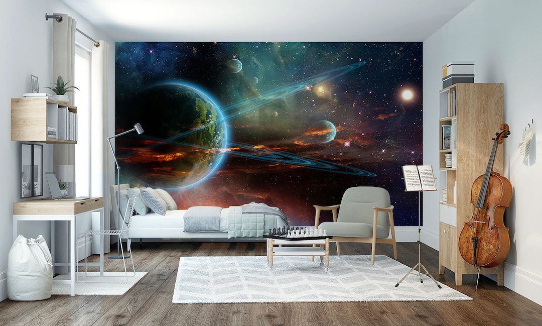Space and Wallpaper Mural Custom Made Wallpaper for Etsy