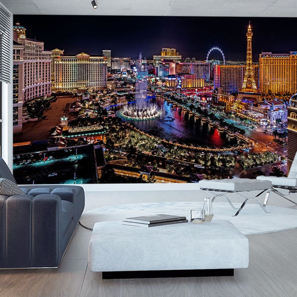 Las Vegas Wallpaper Art - Papel pintado hecho a medida para cualquier habitación