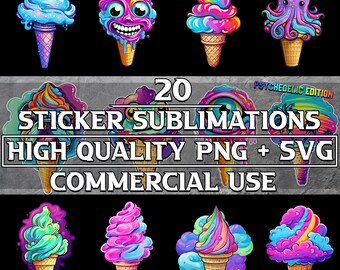 Ice Cream SVG Bundle: 20 Summer Sublimation Designs (PNG, SVG)