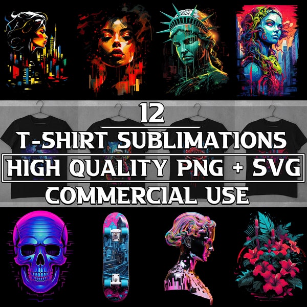 12 Amazing Urban Inspired Unique T Shirt Design Sublimation Bundle, HQ PNG + SVG, Tshirt Design Download for Men and Woman, Commercial Use