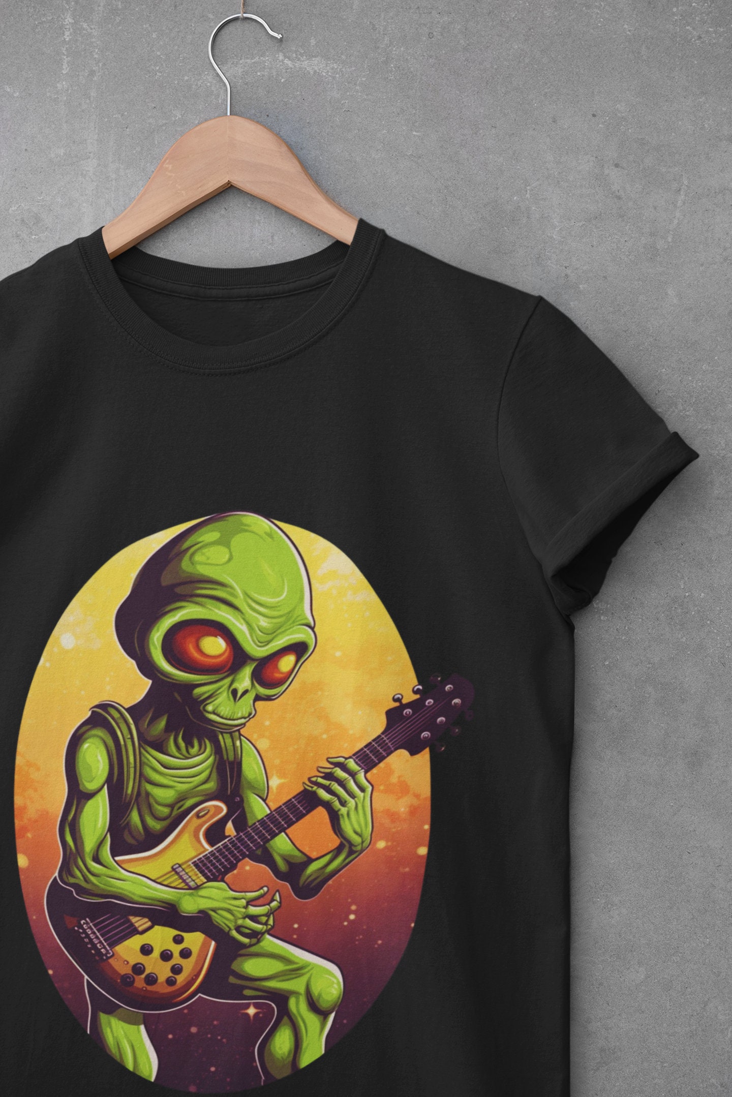 Alien Guitar T Shirt Design Digital Download, Alien Tshirt