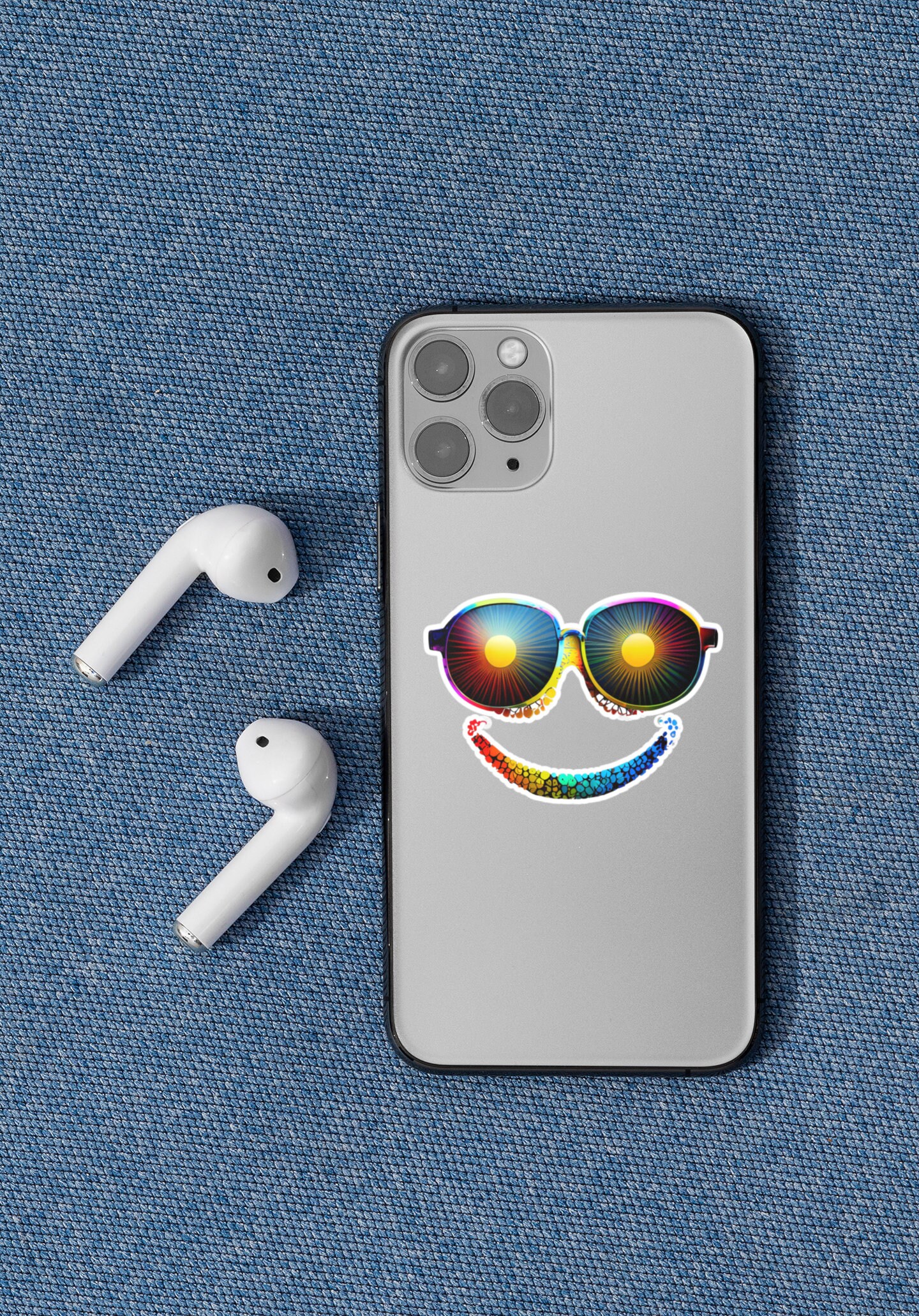 15 Psychedelic Smiley Face Sticker Bundle, Digital Download, PNG ...