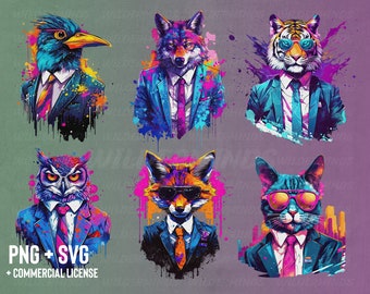 Animals In Suits SVG Bundle Download, Graffiti svg bundle tshirt design bundle PNG Download, SVG bundle for Cricut, t shirt designs