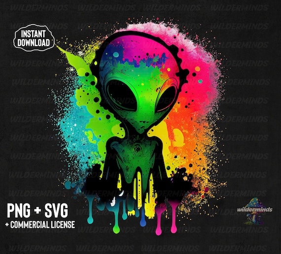Graffiti Alien Design PNG, SVG Digital Download Clip Art