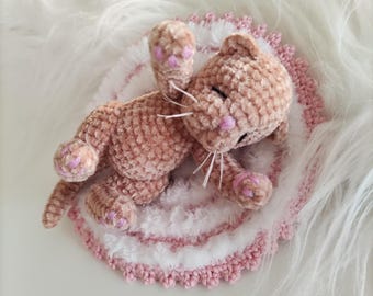Amigurumi Sleeping Plush Kitty: Handmade Crochet Cat Toy