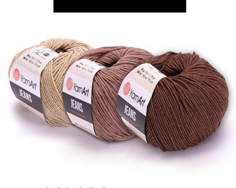 YarnArt Jeans Cotton Blend Yarn: 50g, Amigurumi & Baby Blanket