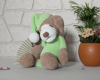 Dog plush toy, dog amigurumi, handmade Teddy bear, handmade toys, knitted dog, crochet toy, gift for kids, toys for babies