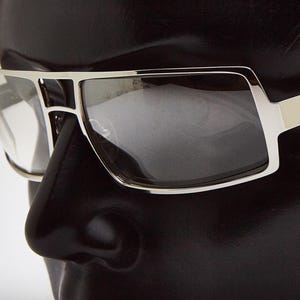 Y2K eyewear vintage sunglasses cyberpunk sunglasses rave / BYBLOS B812 /rave sunglasses /narrow sunglasses/ silver sunglasses 2000s