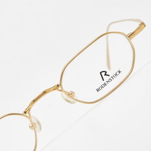 1990s vintage RODENSTOCK eyeglasses R4291,gold glasses,oval gold titanium frame for sunglasses, gold eyeglasses steampunk,oval eyeglasses