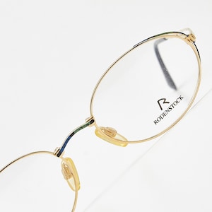 1990s vintage RODENSTOCK eyeglasses R4195 ,golden glasses,oval golden frame for sunglasses oval,narrow eyeglasses steampunk,oval eyeglasses