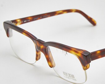 Vintage IDC Tortoise Shell Eyeglasses, Chunky Rectangular Frames, 90s Style