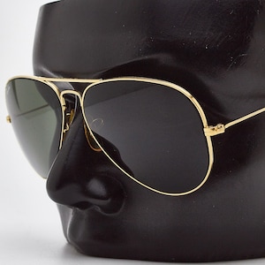 vintage eye glasses RAY BAN sunglasses AVIATOR Gold Arista Bausch Lomb,Aviator eyeglasses,golden glasses,rayban glasses 80s sunglasses
