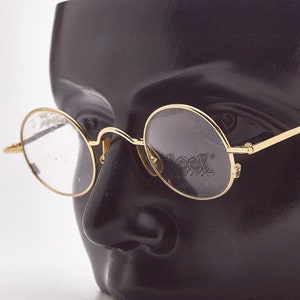 vintage gold runde Brille LOOK 651 gold Brillen-Steampunk Brille-goldene Brille-gold runde Brille-unisex Brille 1990er Jahre