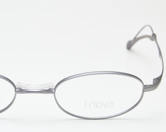 Charmant I-Nova Oval Eyeglasses Y2K Titanium Silver Japan Lightweight Eyewear 2000s