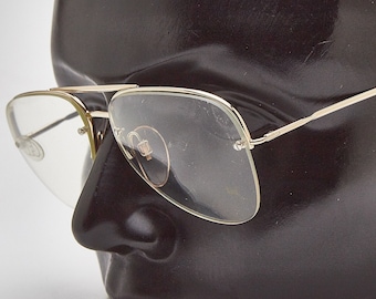 Vintage SAFILO UFO1 guldpläterade pilotsolglasögon, herrglasögon från 1980-talet