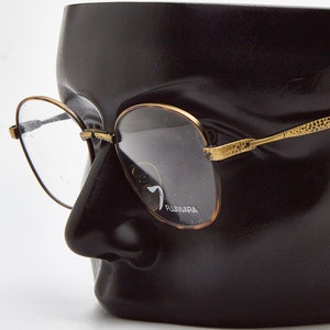 Fashionable Eyewear Vintage 1990s / METALFLEX FUJIWARA 48-18 oro/tartaruga / Round Metal Frame Sunglasses 90s Hipsters Boho Speampunk