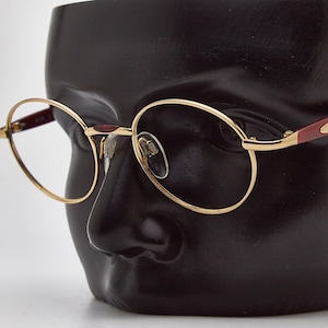 Vintage Luxury Lady&#39;s Eyewear from 2000/ SILHOUETTE M7289 6050 47*20 / Round Red Gold Woman Retro Rockabilly Frame Fashionable 80s Era