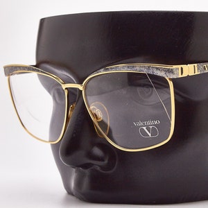 Gafas vintage VALENTINO 329 Mariposa Gafas de sol Oro Metal Marco Hipsters Rockabilly Moda 80s